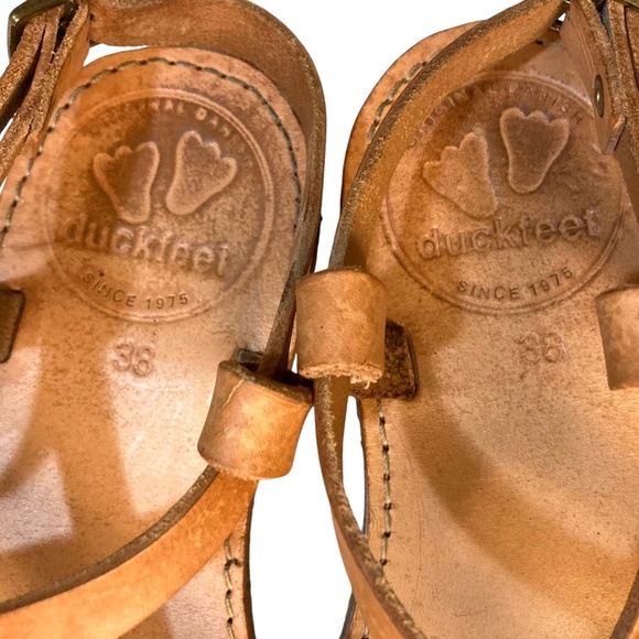 DUCKFEET Bornholm Leather Cross Strap Flat Sandals DENMARK - Picture 6 of 11